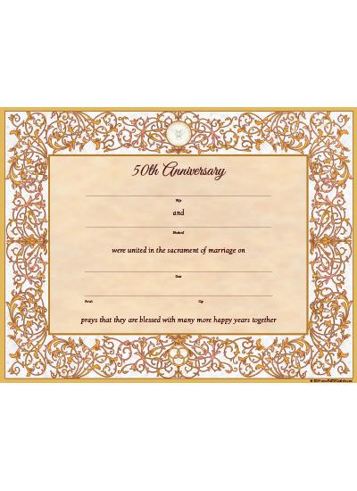 anniversary certificate