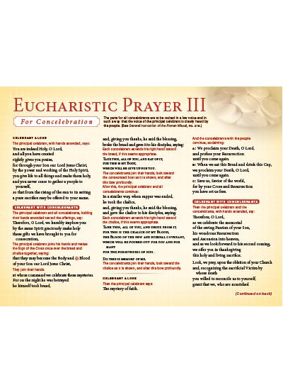 EUCHARISTIC PRAYER 3 - CONCELEBRANT CARD | FAITH Catholic ...